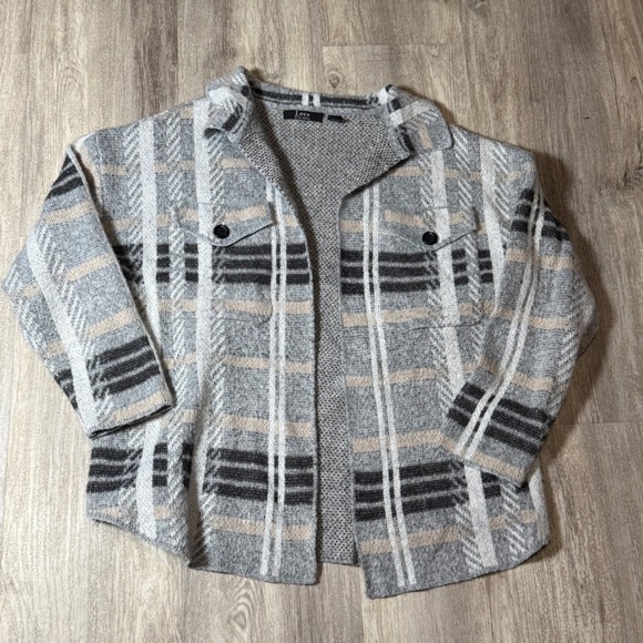Love Ever After Women's XL Plaid Knit Shirt Jacket Shacket Button Front - Picture 1 of 4